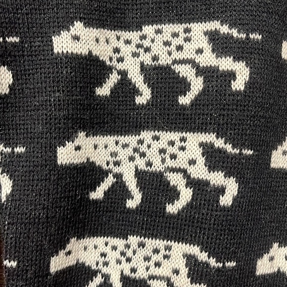 GIVENCHY Vintage Wool Blend Union USA Made Leopard Sweater Medium y2k Vibes - Picture 3 of 8